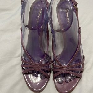Gianvito Rossi Purple Strappy Patent Leather Heels